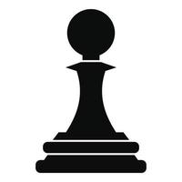 Black pawn icon, simple style vector