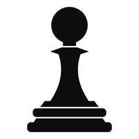 Black pawn icon, simple style vector