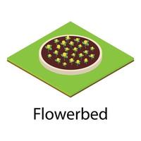 Flowerbed icon, isometric style vector