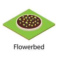 Flowerbed icon, isometric style vector