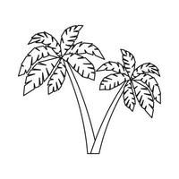 Two palms icon, outline style vector