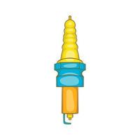 Spark plug icon in cartoon style vector