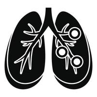 icono de bronquitis pulmonar, estilo simple vector