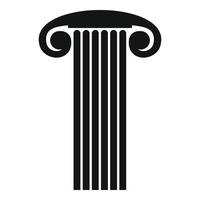 Marble column icon, simple style. vector