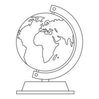 Globe icon, outline style. vector