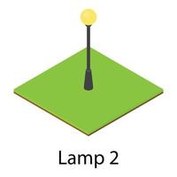 Park lantern icon, isometric style vector
