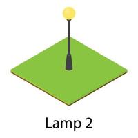 Park lantern icon, isometric style vector