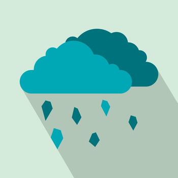 Clouds and hail icon, flat style vector