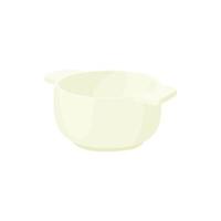 Empty white bowl with two small handles icon vector