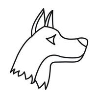 Doberman dog icon, outline style vector