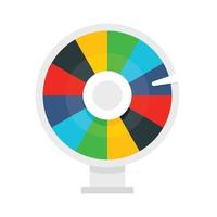 icono de rueda de la suerte de color, estilo plano vector