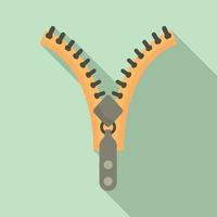 Zipper element icon, flat style vector