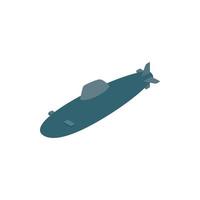 Submarine icon, isometric 3d style vector