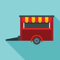 Food trailer icon, flat style vector