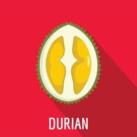 icono de durián, estilo plano vector