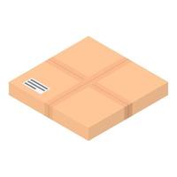 Flat postal box icon, isometric style vector