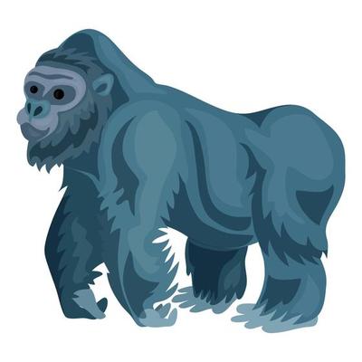 Gorilla icon, cartoon style