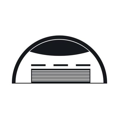 Round barn icon, simple style