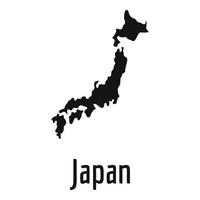 mapa de japón en vector negro simple