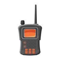 Military radio transmitter icon, cartoon style vector