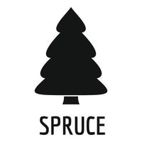 Spruce tree icon, simple black style vector