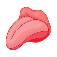 Human tongue icon, cartoon style vector