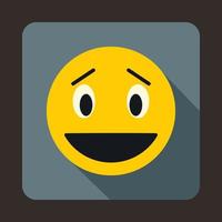 Confused emoticon icon, flat style vector