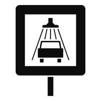 Traffic sign car wash icon, simple style vector