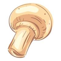 Natural champignon icon, cartoon style vector