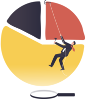 Big Data in der Geschäftsentwicklung. Analysten, die an Diagrammen arbeiten. geschäftsmannarbeitskraft, die digitale daten analysiert. Abbildung png