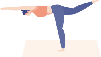 person håller på med yoga. illustration png