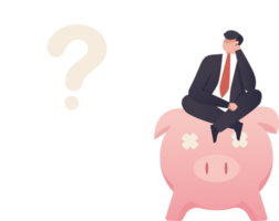 Money question, where to invest, pay off debt or invest to earn profit, financial choice or alternative to make decision concept. illustration png