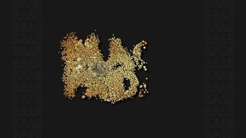 zwart vrijdag goud kleur deeltjes animatie, uitverkoop aanbod achtergrond video