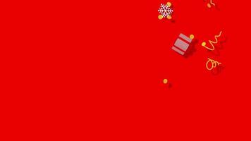 Merry Christmas 3D Rendering, Christmas Gift Boxes, Candies, Stars, Snow Pattern and Confetti are Falling in Line Slow Motion, Luma Matte Selection of Elements, Chroma Key video