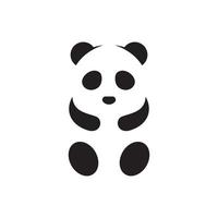 Cute panda logo template vector icon illustration