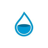 Ilustración de icono de vector de plantilla de logotipo de gota de agua