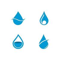 Ilustración de icono de vector de plantilla de logotipo de gota de agua