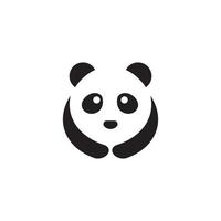 Cute panda logo template vector icon illustration