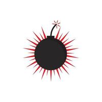 ilustración de icono de vector de logotipo de bomba simple