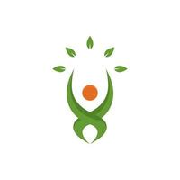 Fun people healthy logo vector icon illustration