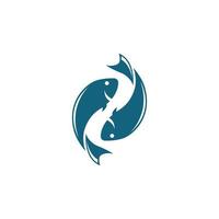 Fish logo template. Creative vector symbol of fishing club