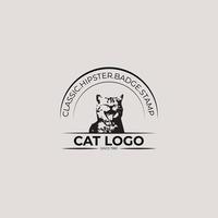 logotipo de gato antiguo vector
