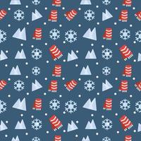 winter scarf Snowy mountain seamless pattern vector