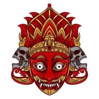 Klana sewandana mask and skull vector illustration