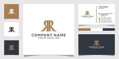 RR or R letter logo design template vector