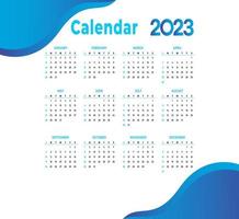 2023 wall and table calendar template design vector