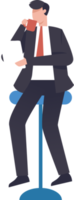 Businessman checking documents. Project tracking or goal tracker. Successfully completed part of checklist and progress is well done. illustration png