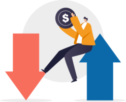 Stock market volatility or business trends. up and down. png