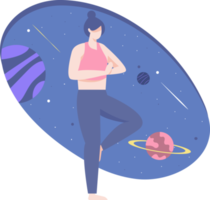 person doing yoga. illustration png