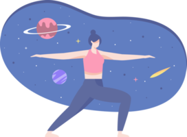 person doing yoga. illustration png